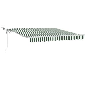 vidaXL Utr&aelig;kkelig Markise Gr&oslash;n og Hvid 300 x 250 cm Polyester og metal