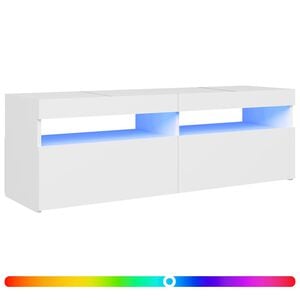vidaXL tv-skab med LED-lys 120x35x40 cm hvid