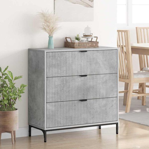 vidaXL Sideboard Beton Gr&aring; 79,5 x 33 x 82 cm Konstrueret tr&aelig;