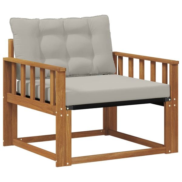 vidaXL Udend&oslash;rs sofagruppe Massiv akacietr&aelig; og Textilene Naturfarvet