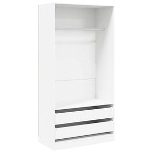 vidaXL kl&aelig;deskab 100x50x200 cm konstrueret tr&aelig; hvid