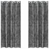 vidaXL Velour Gardiner 2 stk. Gr&aring; 245 x 140 cm Fl&oslash;jl