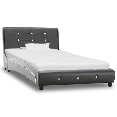 vidaXL sengestel 90 x 200 cm grå kunstlæder