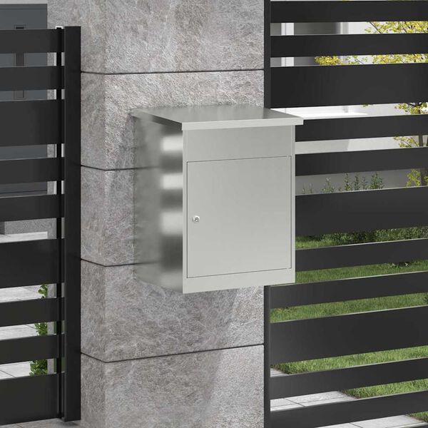 vidaXL Pakke drop boks Sort 47,5 x 38 x 59 cm Galvaniseret st&aring;l