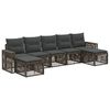 vidaXL Havesofa S&aelig;t 7 stk. Gr&aring; og M&oslash;rkegr&aring; polyrattan