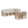 vidaXL Udend&oslash;rs sofagruppe 7 pcs Naturlig og Creme Hvid Polyester
