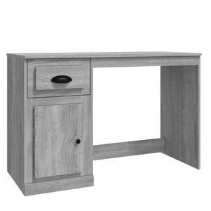 vidaXL skrivebord m. skuffe 115x50x75 cm konstrueret tr&aelig; gr&aring; sonoma-eg