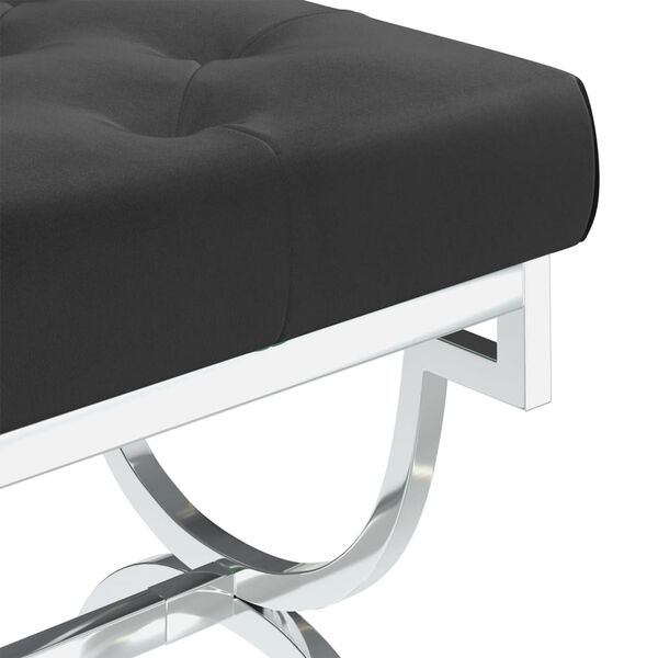 vidaXL b&aelig;nk 99 cm fl&oslash;jl og rustfrit st&aring;l sort