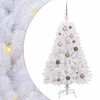 vidaXL Kunstigt juletr&aelig; 120 cm PVC og St&aring;l Hvid