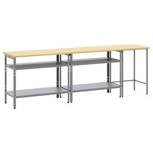 vidaXL Arbejdsb&aelig;nk s&aelig;t 3 stk. Beige og gr&aring; Pulverlakeret st&aring;l