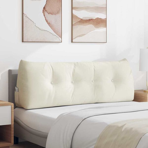 vidaXL Rygpude Creme 140 x 24 x 50 cm Fl&oslash;jl
