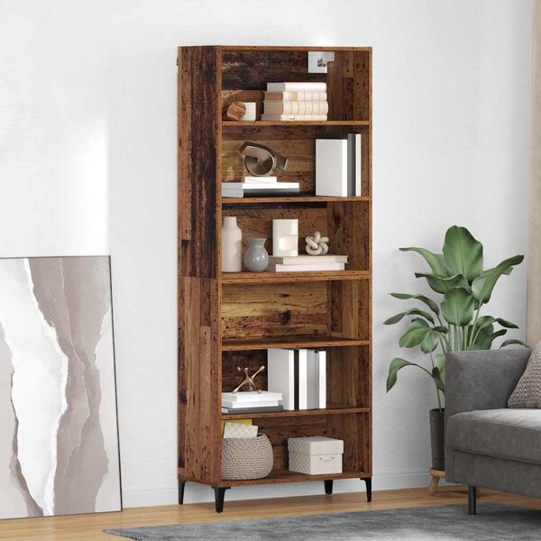 vidaXL Highboard Gammelt tr&aelig; 69,5 x 34 x 180 cm Konstrueret tr&aelig;