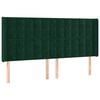 vidaXL sengegavl med kanter 203x16x118/128 cm fl&oslash;jl m&oslash;rkegr&oslash;n
