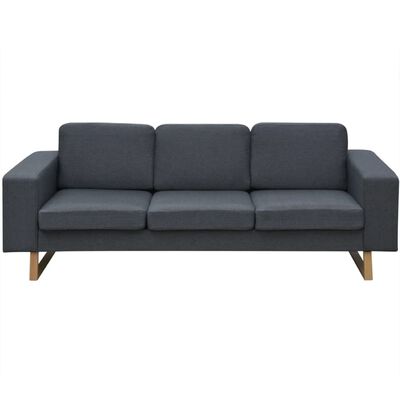 vidaXL 3-personers sofa i stof, mørkegrå