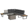 vidaXL sofas&aelig;t til haven 2 dele med hynder polyrattan og glas gr&aring;