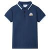 Poloshirt til b&oslash;rn str. 104 m&oslash;rkebl&aring;