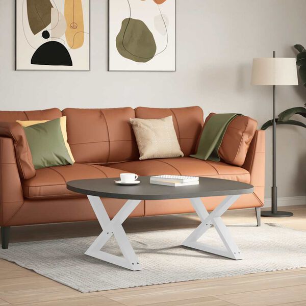 vidaXL sofabordsben 2 stk. hvid 70 x (42-43,3) cm st&aring;l