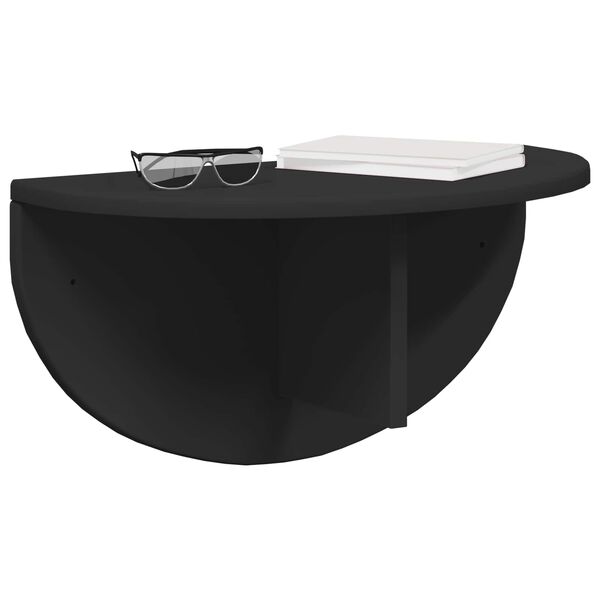 vidaXL V&aelig;ghylde V&aelig;gmonteret Sort 48 x 24 x 24 cm Konstrueret tr&aelig;