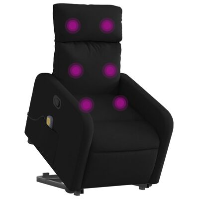 vidaXL løftestol med massage stof sort