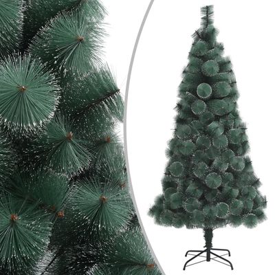 vidaXL kunstigt juletræ med lys og juletræsfod 120 cm PVC grøn