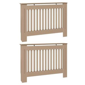 vidaXL Radiatorcover 2 pcs Brun 112 x 19 x 81,5cm Konstrueret tr&aelig;
