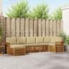 vidaXL Sofas&aelig;t med pude 7 pcs Naturlig og Beige Massivt Akacietr&aelig;