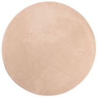 vidaXL gulvtæppe HUARTE Ø 160 cm kort luv og vaskbart rosa
