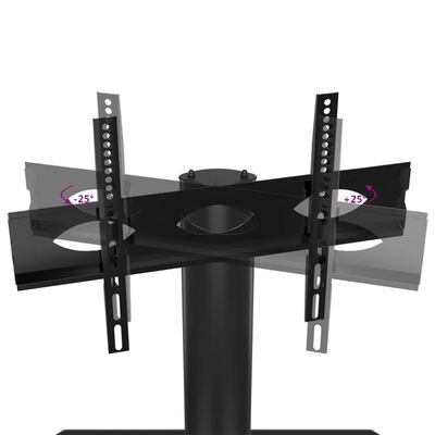 vidaXL tv-stativ til hjørne 2 hylder til 32"-70" sort og sølvfarvet