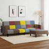 vidaXL 2-personers sovesofa med fodskammel stof patchwork