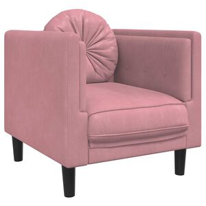vidaXL l&aelig;nestol med hynder velour lyser&oslash;d
