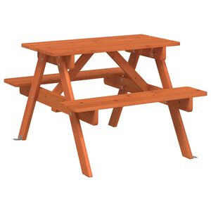 vidaXL picnicbord til 4 b&oslash;rn m. parasolhul massivt grantr&aelig;