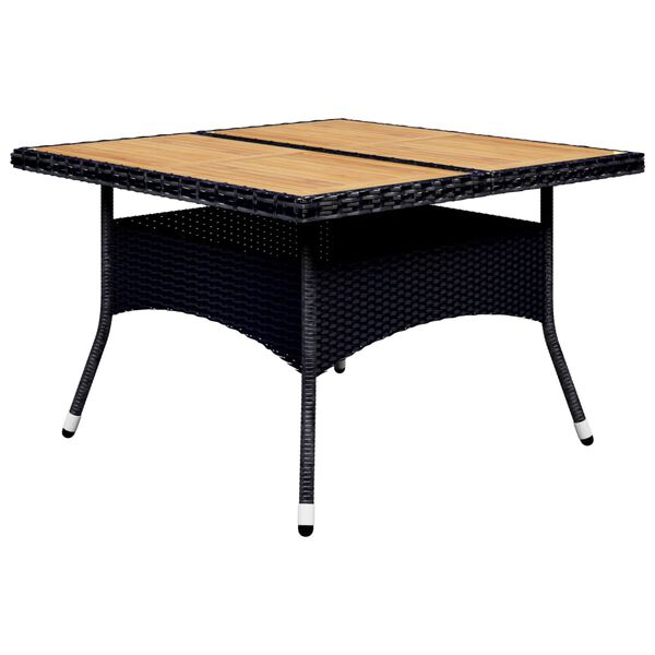 vidaXL spisebordssæt til haven 9 dele polyrattan og akacietræ sort