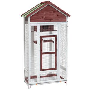 vidaXL fuglebur 91,5x53x170 cm massivt fyrretr&aelig; mokkafarvet