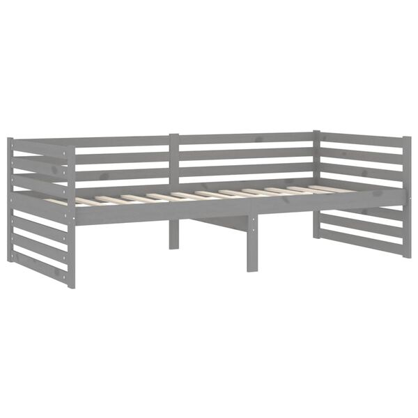 vidaXL daybed med skuffer 90x200 cm massivt fyrretr&aelig; gr&aring;