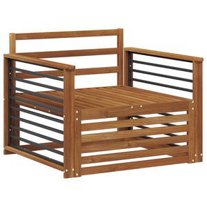 vidaXL 2 Stk Sofa med arml&aelig;n Massivt Akacietr&aelig; Naturfarvet