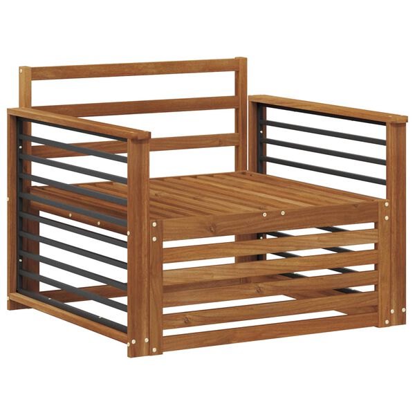 vidaXL 2 Stk Sofa med arml&aelig;n Massivt Akacietr&aelig; Naturfarvet