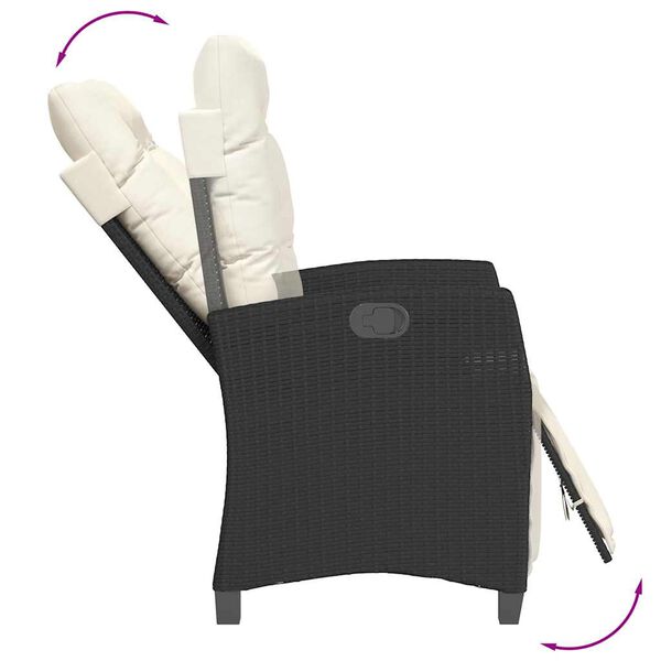 vidaXL spisebordss&aelig;t til haven 9 dele med hynder polyrattan sort