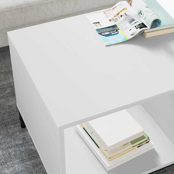 vidaXL Sofabord med skuffe Hvid 90 x 49 x 46 cm Konstrueret tr&aelig;