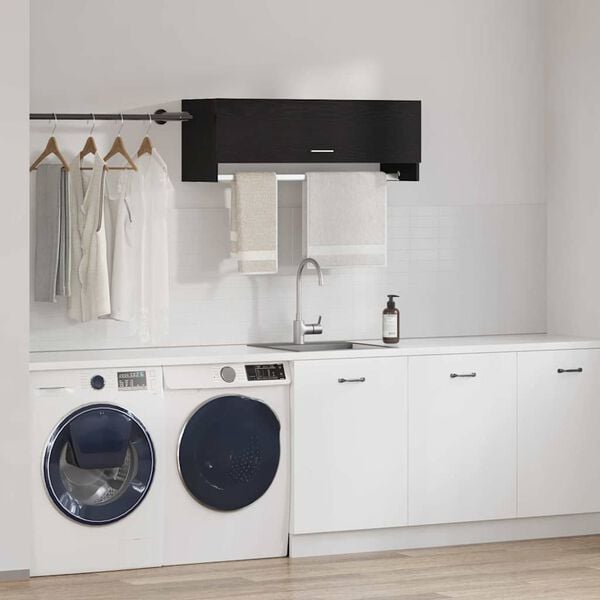 vidaXL Garderobeskab Sort eg 100 x 32,5 x 35 cm Konstrueret tr&aelig;