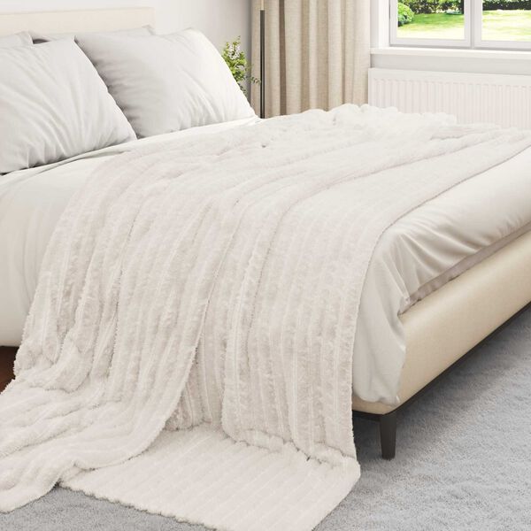 vidaXL Throw t&aelig;ppe Creme 270 x 240 cm Fleece