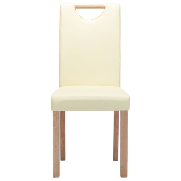 vidaXL spisebordsstole 2 stk. kunstl&aelig;der cremefarvet