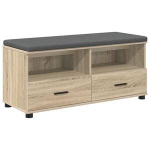 vidaXL Hallb&aelig;nk Sonoma eg 100 x 38 x 46 cm Kunstigt tr&aelig; og stof
