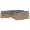 vidaXL sofas&aelig;t til haven 11 dele med hynder polyrattan beige