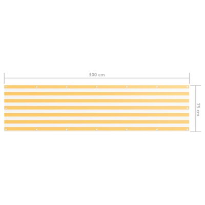 vidaXL altanafskærmning 75x300 cm oxfordstof hvid og gul