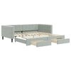 vidaXL daybed med udtr&aelig;k og skuffer 100x200 cm velour lysegr&aring;