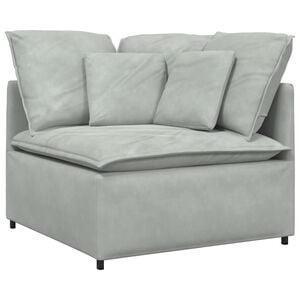 vidaXL modulsofa hj&oslash;rnemodul med hynder 100 cm lysegr&aring;