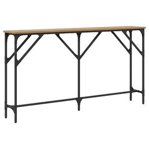 vidaXL Konsolbord artisan eg 140 x 23 x 75 cm Laminat tr&aelig; og metal