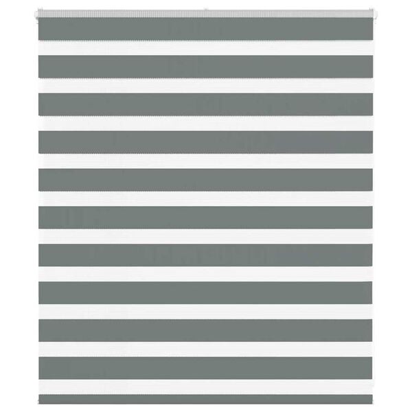 vidaXL zebragardin m&oslash;rkegr&aring; 130x100 cm stofbredde 125,9 cm polyester