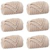 vidaXL Kastet&aelig;pper 6 pcs Beige 270 x 240 cm Fleece