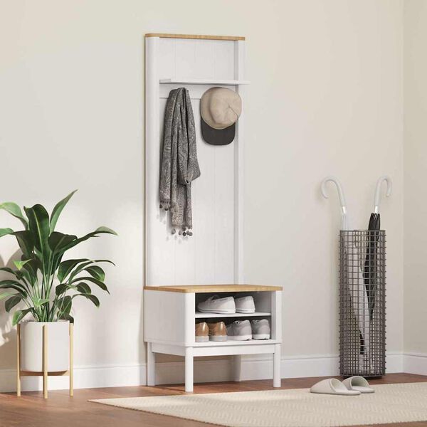 vidaXL Gangskab med hylde FLORO Hvid 50 x 40 x 158 cm Massivt fyrretr&aelig;